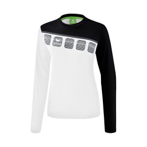 1331912-haut-d-entrainement-femme-manches-longues-erima-5-c-blanc-noir-gris