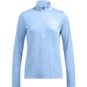 1384225-465-haut-d-entrainement-1-2-zip-femme-under-armour-tech-tm-horizon-blue-blanc