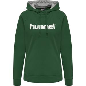203517-6140-sweatshirt-a-capuche-femme-hummel-cotton-logo-vert-blanc
