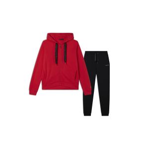 s25wtrk4-r64n-ensemble-de-survetement-a-capuche-cordage-logote-full-zip-femme-freddy-evolution-interlock-rosso-neroo