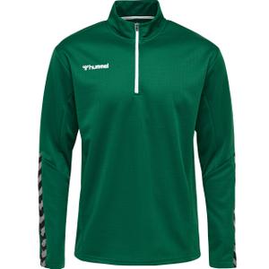 204928-6140-sweatshirt-enfant-hummel-demi-zip-hmlauthentic-vert-blanc
