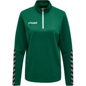 204929-6140-sweatshirt-femme-hummel-demi-zip-hmlauthentic-vert-blanc