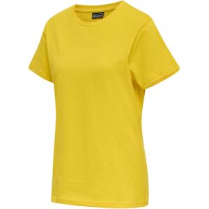 215124-5021-t-shirt-femme-hummel-red-heavy-yellow