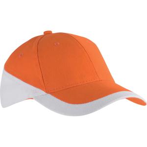 kp045-orange-white-casquette-k-up-racing-6-panneaux-orange-blanc-tu