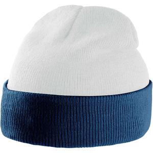 kp514-white-navy-bonnet-k-up-bicolore-revers-blanc-bleu-marine-tu