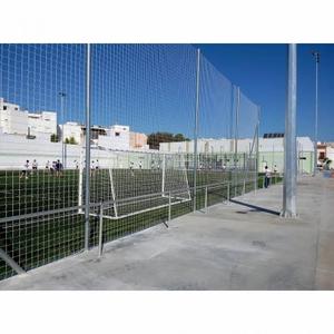 0509011-poteaux-metallique-galvanise-pour-filet-protection-sans-anclage-softee-equipment-6-m-blanc-tu
