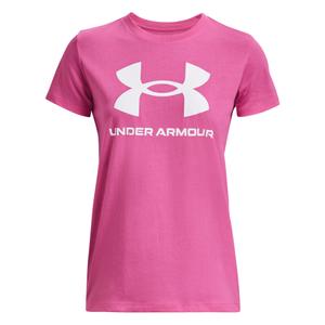 1356305-659-t-shirt-femme-under-armour-sportstyle-graphic-pink-edge-blanc