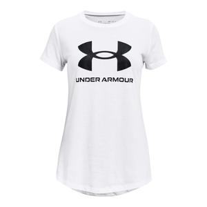 1361182-100-t-shirt-fille-under-armour-sportstyle-graphic-blanc-noir