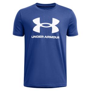 1363282-432-t-shirt-enfant-under-armour-sportstyle-logo-bleu-blanc