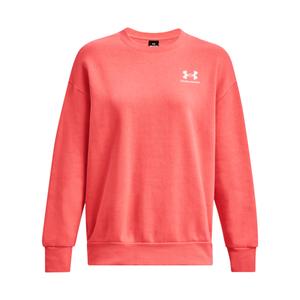 1379475-690-sweatshirt-femme-under-armour-essential-flc-os-crew-rouge-venom-blanc