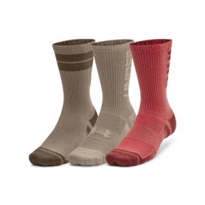 1379515-611-chaussettes-under-armour-performance-tech-crew-x3-sedona-red-bordeaux-timberwolf-taupe