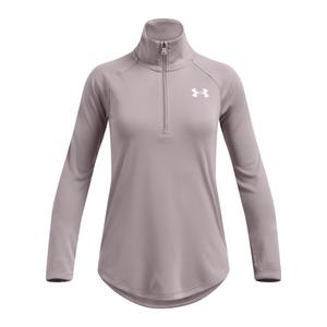 1379532-015-haut-d-entrainement-1-2-zip-fille-under-armour-tech-tm-gris-tetra-blanc