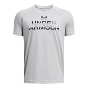1383010-011-maillot-enfant-under-armour-tech-split-wordmark-gris-mod-noir