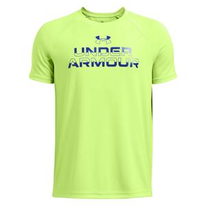 1383010-304-t-shirt-enfant-under-armour-tech-tm-split-wordmark-morph-green-bleu