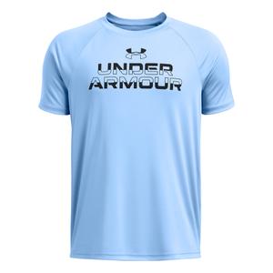 1383010-465-t-shirt-enfant-under-armour-tech-tm-split-wordmark-horizon-blue-noir