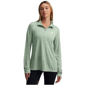1384225-348-haut-d-entrainement-1-2-zip-femme-under-armour-tech-tm-vert-blanc