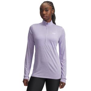 1384225-538-haut-d-entrainement-1-2-zip-femme-under-armour-tech-transparent-white