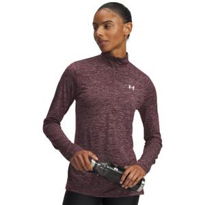 1384225-600-haut-d-entrainement-1-2-zip-femme-under-armour-tech-dark-maroon