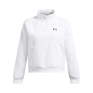 1386505-100-sweatshirt-1-2-zip-femme-under-armour-fleece-r-pro-blanc-noir
